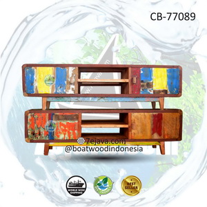 recycled boatwood tv table 6