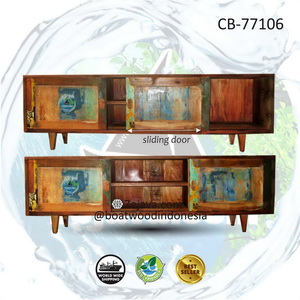 recycled boatwood tv table 7